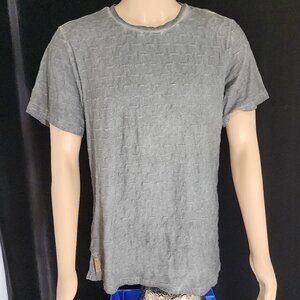 8IGTH/DSTRKT Gray T shirt Raised Lines Texture Stitching Size L Urban Wear